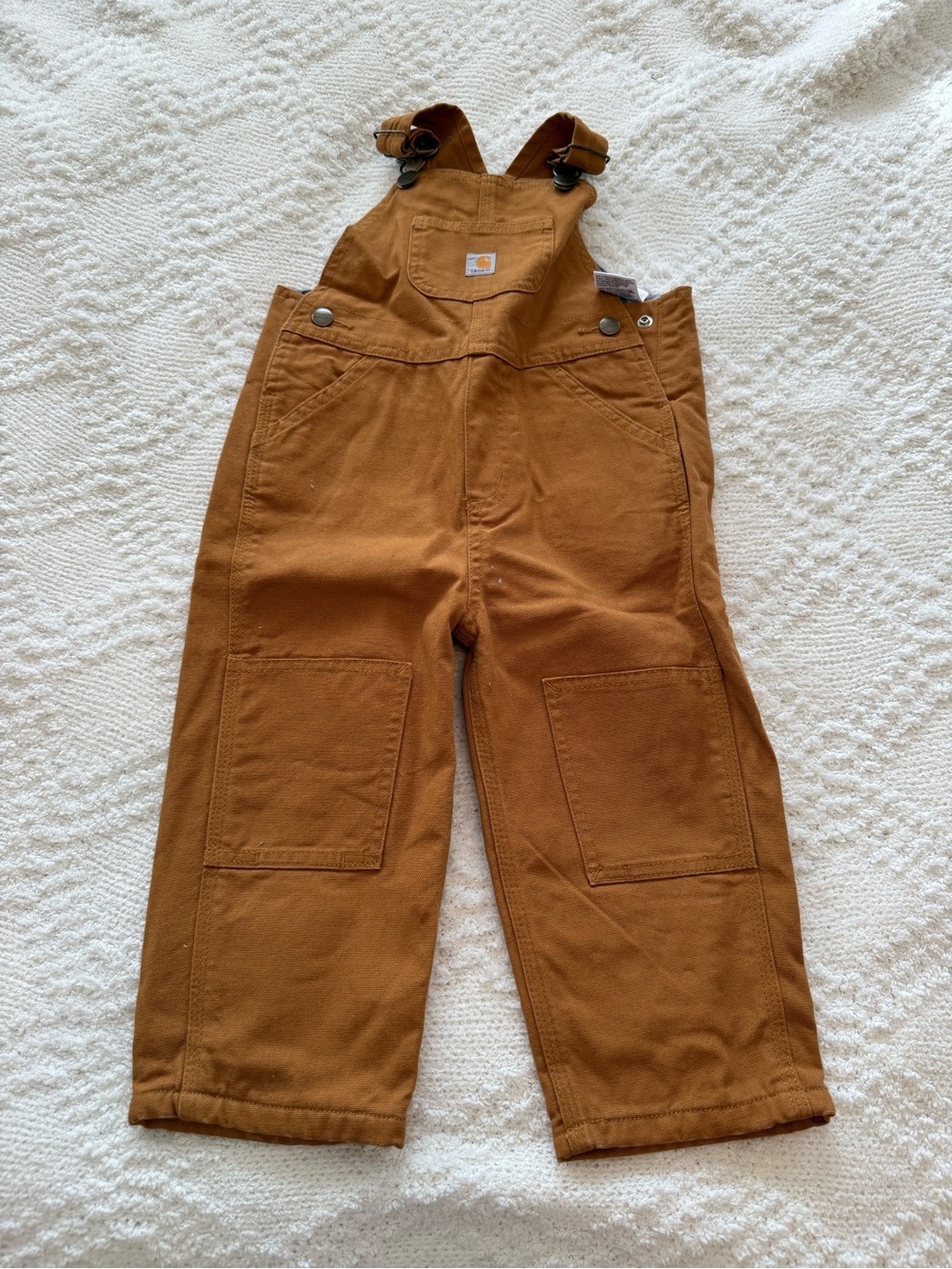 Carhartt Kids Caramel Brown Duck Canvas Overalls